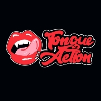Tongue Action (red/black Splatter)